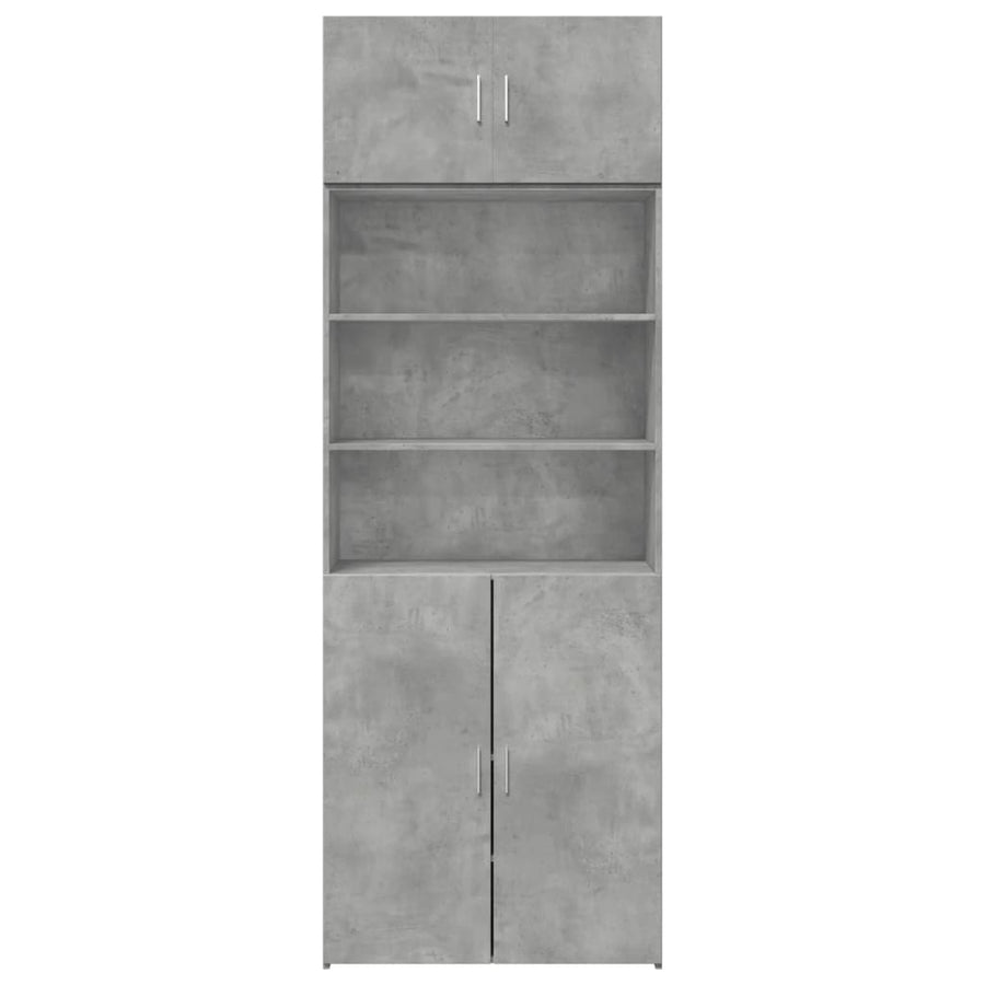 Opbergkast 80X42,5X225 Cm Bewerkt Hout Betongrijs