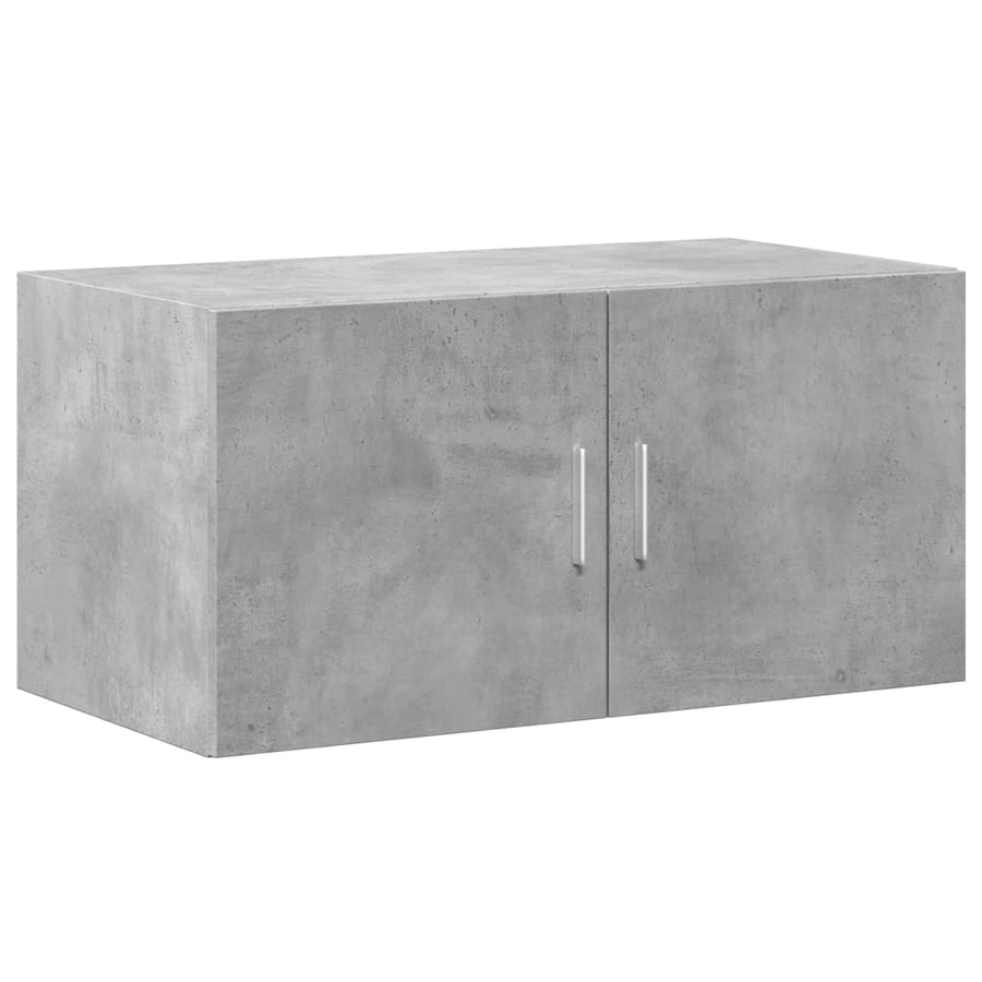 Opbergkast 80X42,5X225 Cm Bewerkt Hout Betongrijs