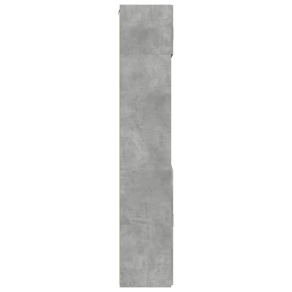 Opbergkast 80X42,5X225 Cm Bewerkt Hout Betongrijs
