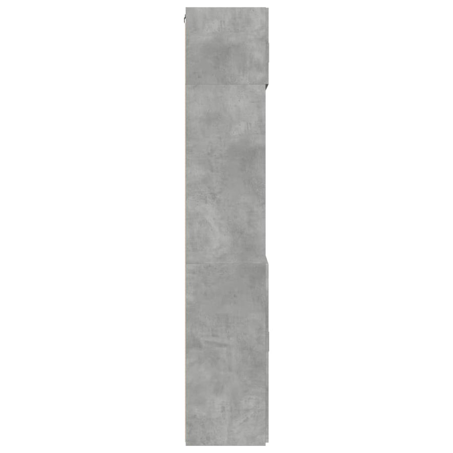 Opbergkast 80X42,5X225 Cm Bewerkt Hout Betongrijs