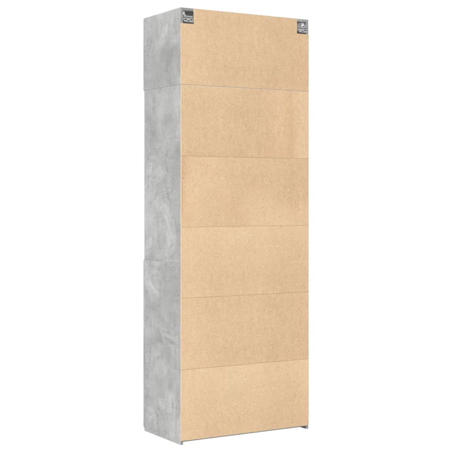 Opbergkast 80X42,5X225 Cm Bewerkt Hout Betongrijs