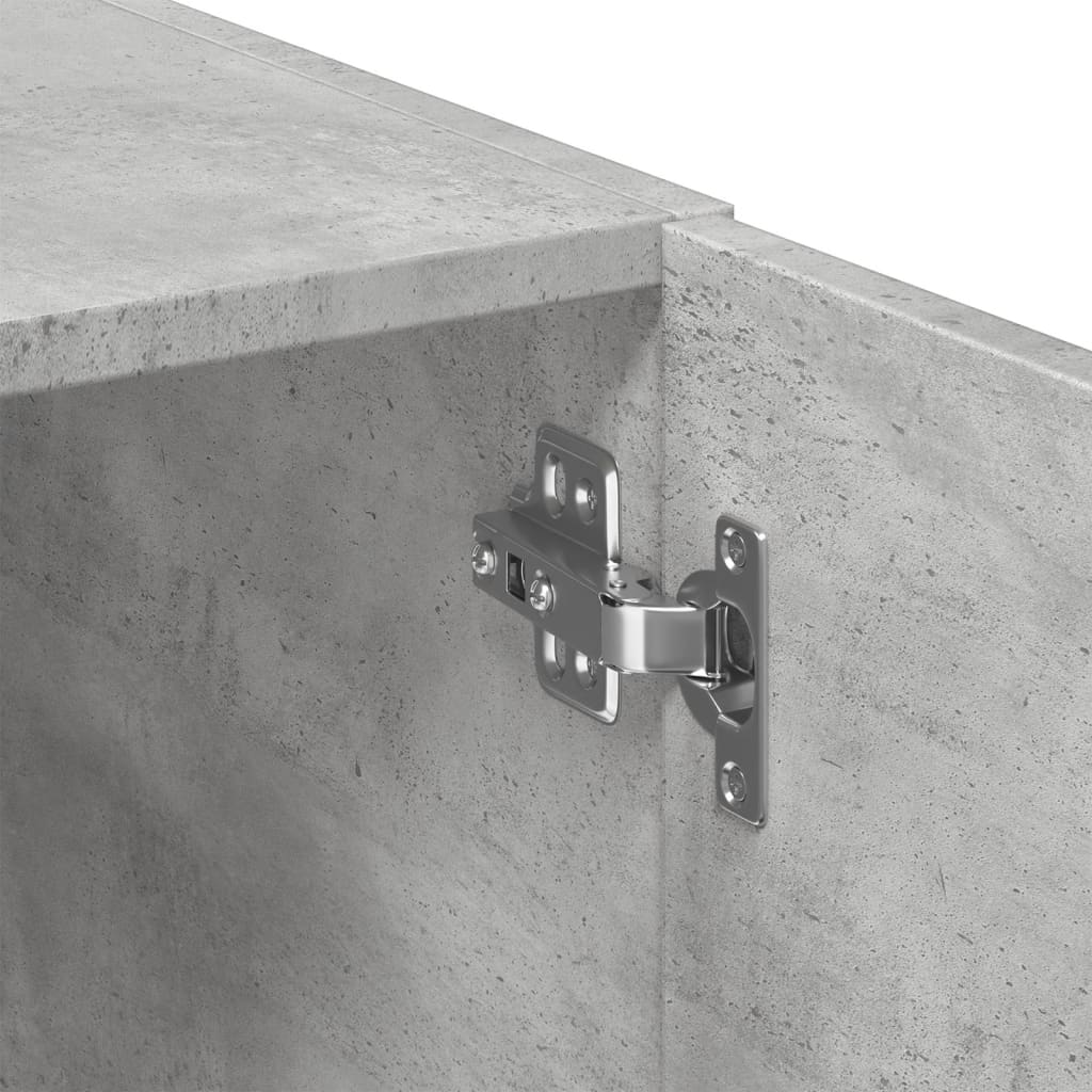 Opbergkast 80X42,5X225 Cm Bewerkt Hout Betongrijs