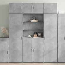 Opbergkast 80X42,5X225 Cm Bewerkt Hout Betongrijs