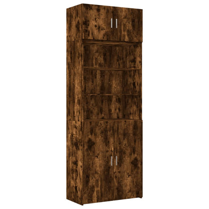 Opbergkast 80X42,5X225 Cm Bewerkt Hout Kleur 1 80 x 42.5 x 225 cm Gerookt eiken