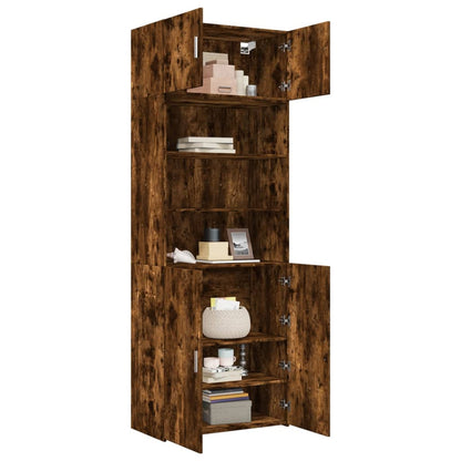 Opbergkast 80X42,5X225 Cm Bewerkt Hout Kleur 1 80 x 42.5 x 225 cm Gerookt eiken
