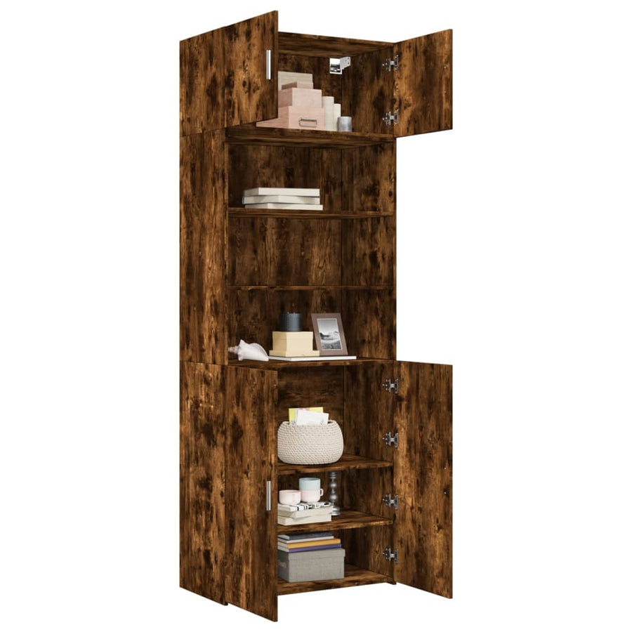 Opbergkast 80X42,5X225 Cm Bewerkt Hout Kleur 1 80 x 42.5 x 225 cm Gerookt eiken
