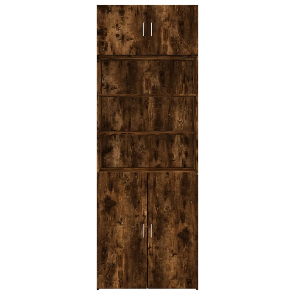 Opbergkast 80X42,5X225 Cm Bewerkt Hout Kleur 1 80 x 42.5 x 225 cm Gerookt eiken