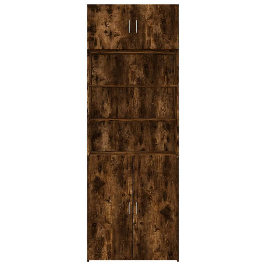 Opbergkast 80X42,5X225 Cm Bewerkt Hout Kleur 1 80 x 42.5 x 225 cm Gerookt eiken