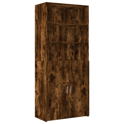 Opbergkast 80X42,5X225 Cm Bewerkt Hout Kleur 1 80 x 42.5 x 225 cm Gerookt eiken