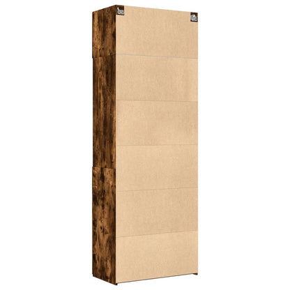 Opbergkast 80X42,5X225 Cm Bewerkt Hout Kleur 1 80 x 42.5 x 225 cm Gerookt eiken
