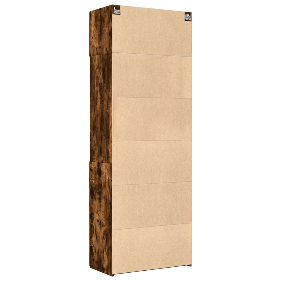 Opbergkast 80X42,5X225 Cm Bewerkt Hout Kleur 1 80 x 42.5 x 225 cm Gerookt eiken