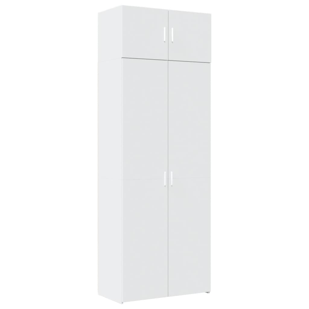 Opbergkast 80X42,5X225 Cm Bewerkt Hout Wit