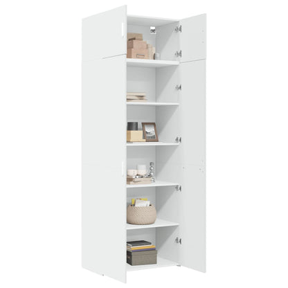 Opbergkast 80X42,5X225 Cm Bewerkt Hout Wit