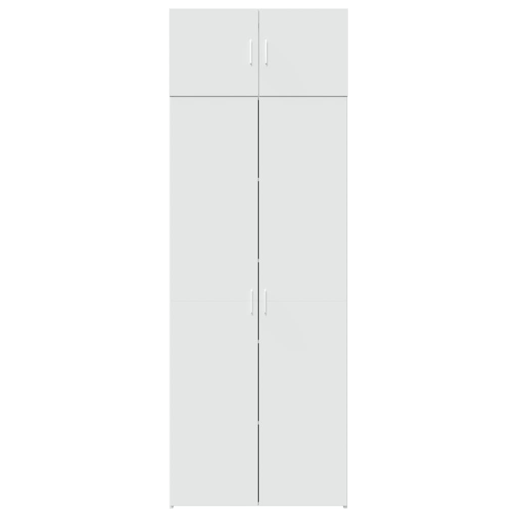 Opbergkast 80X42,5X225 Cm Bewerkt Hout Wit