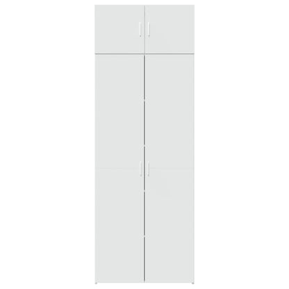 Opbergkast 80X42,5X225 Cm Bewerkt Hout Wit