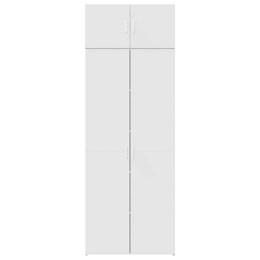 Opbergkast 80X42,5X225 Cm Bewerkt Hout Wit