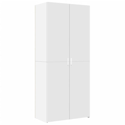 Opbergkast 80X42,5X225 Cm Bewerkt Hout Wit