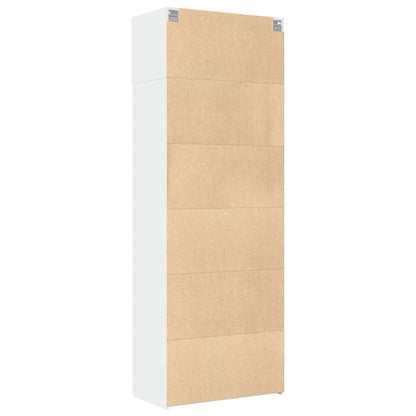 Opbergkast 80X42,5X225 Cm Bewerkt Hout Wit