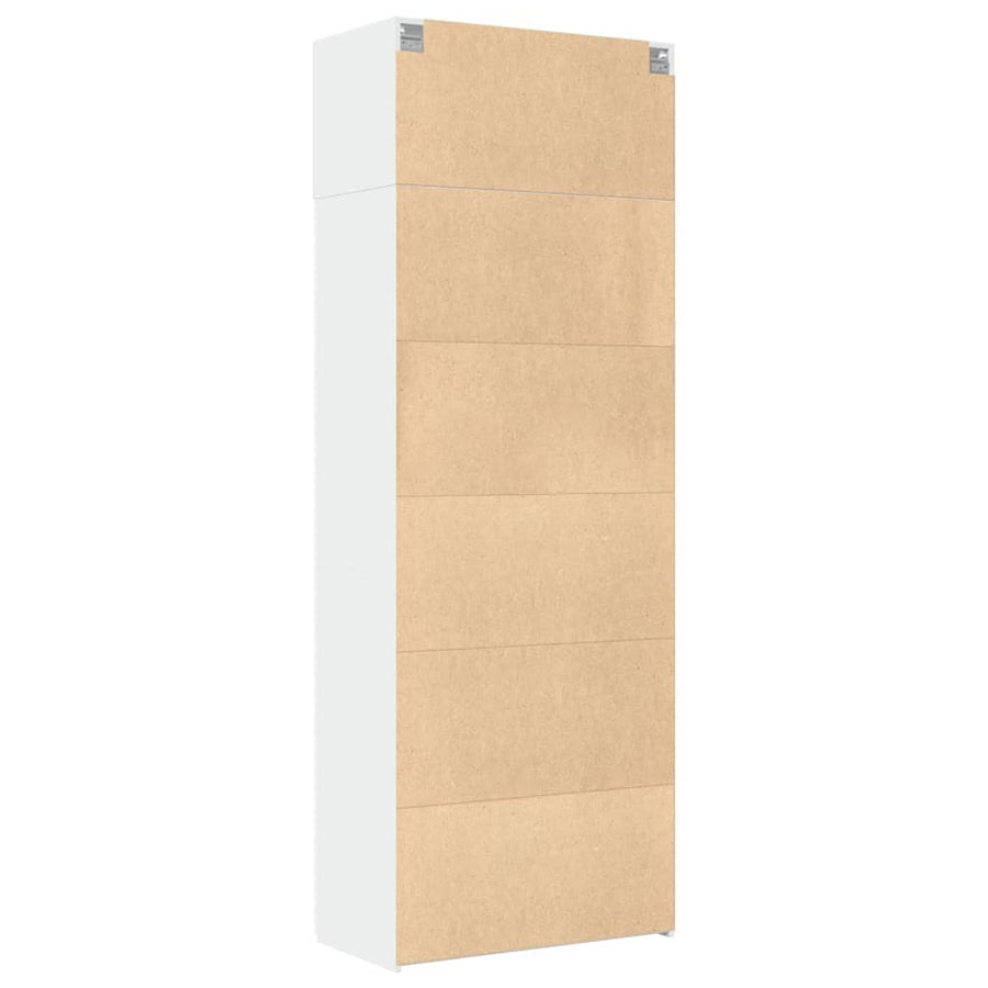 Opbergkast 80X42,5X225 Cm Bewerkt Hout Wit