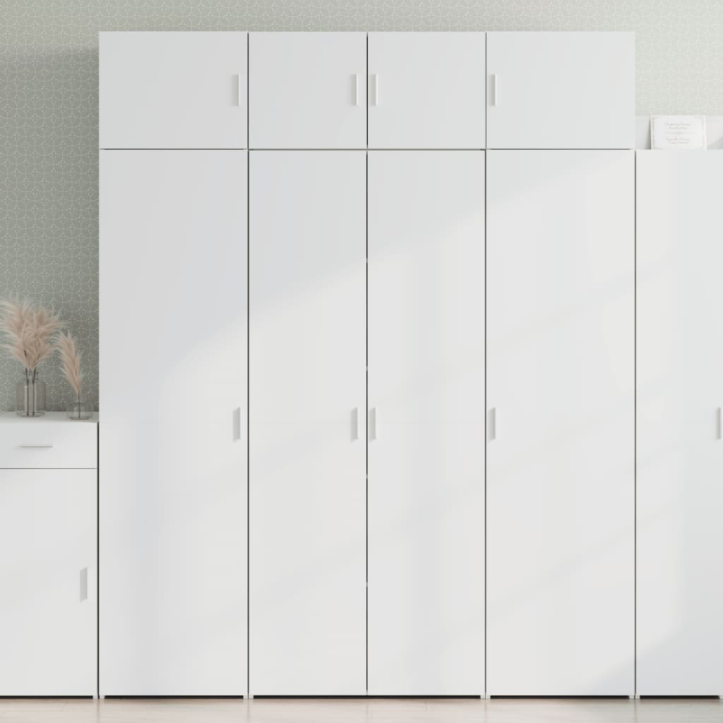 Opbergkast 80X42,5X225 Cm Bewerkt Hout Wit