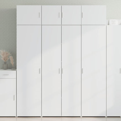 Opbergkast 80X42,5X225 Cm Bewerkt Hout Wit