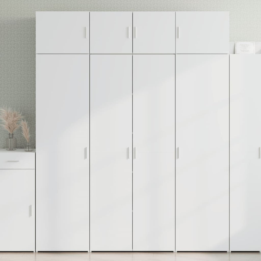 Opbergkast 80X42,5X225 Cm Bewerkt Hout Wit