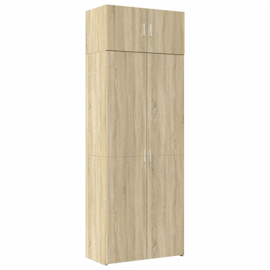 Opbergkast 80x42,5x225 cm bewerkt hout sonoma eikenkleurig
