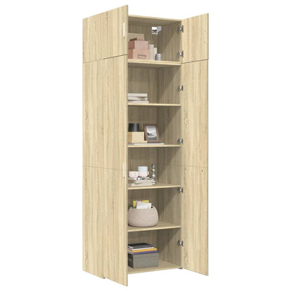 Opbergkast 80x42,5x225 cm bewerkt hout sonoma eikenkleurig