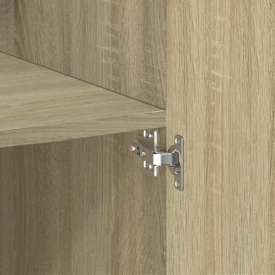 Opbergkast 80x42,5x225 cm bewerkt hout sonoma eikenkleurig