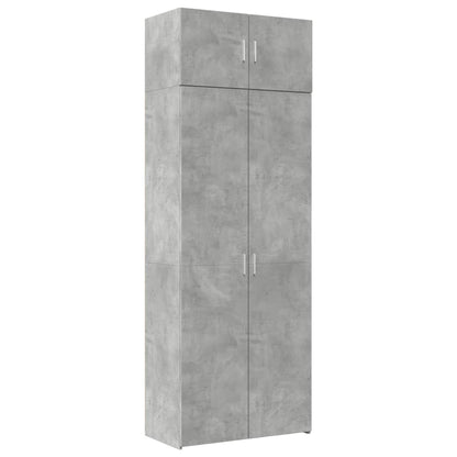 Opbergkast 80X42,5X225 Cm Bewerkt Hout Betongrijs