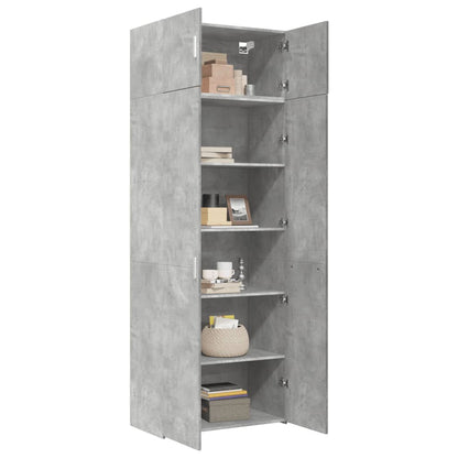 Opbergkast 80X42,5X225 Cm Bewerkt Hout Betongrijs