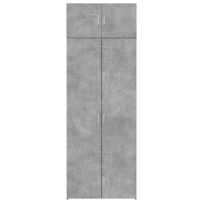 Opbergkast 80X42,5X225 Cm Bewerkt Hout Betongrijs