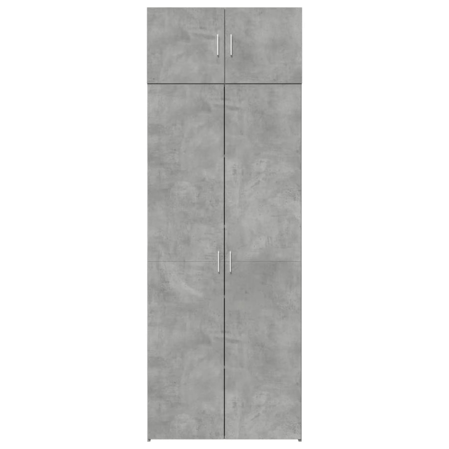 Opbergkast 80X42,5X225 Cm Bewerkt Hout Betongrijs