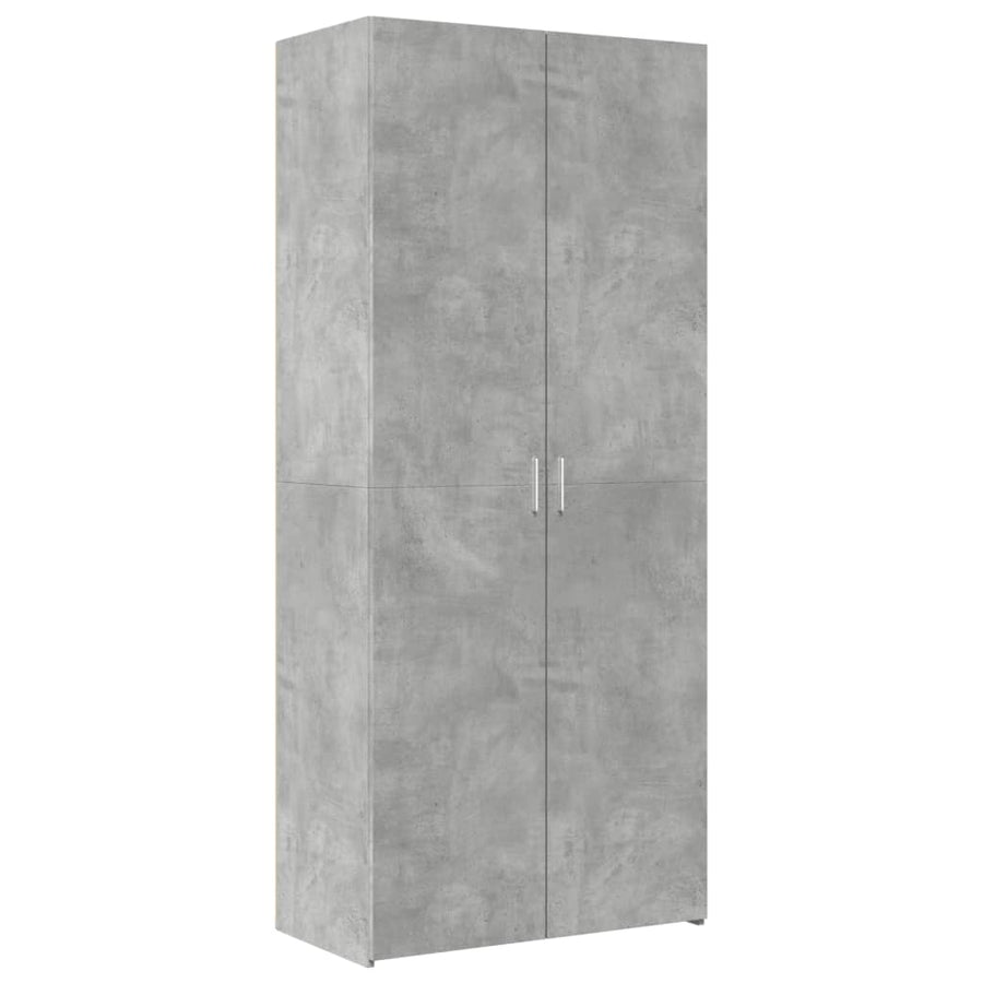 Opbergkast 80X42,5X225 Cm Bewerkt Hout Betongrijs