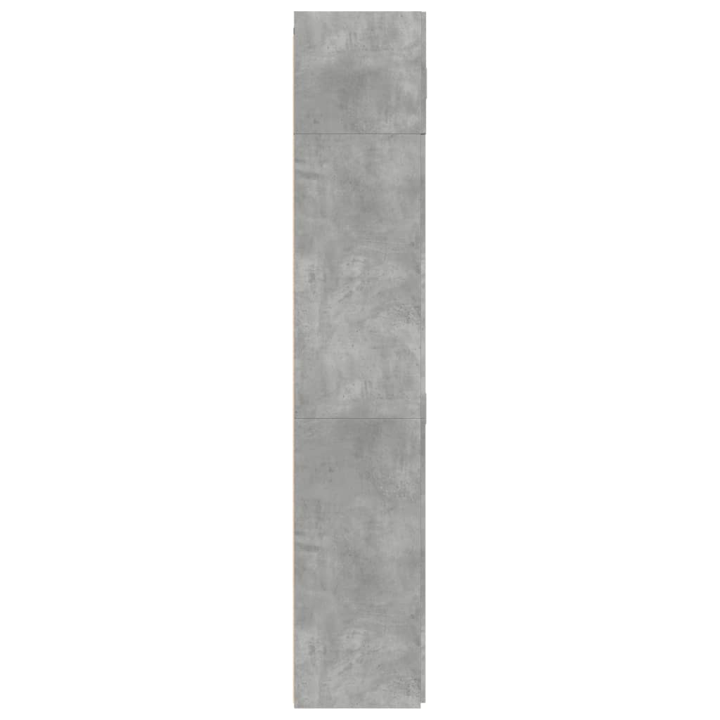Opbergkast 80X42,5X225 Cm Bewerkt Hout Betongrijs