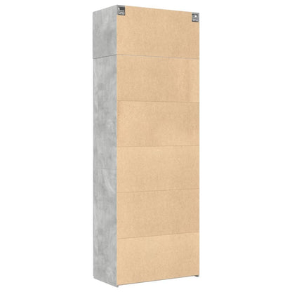 Opbergkast 80X42,5X225 Cm Bewerkt Hout Betongrijs