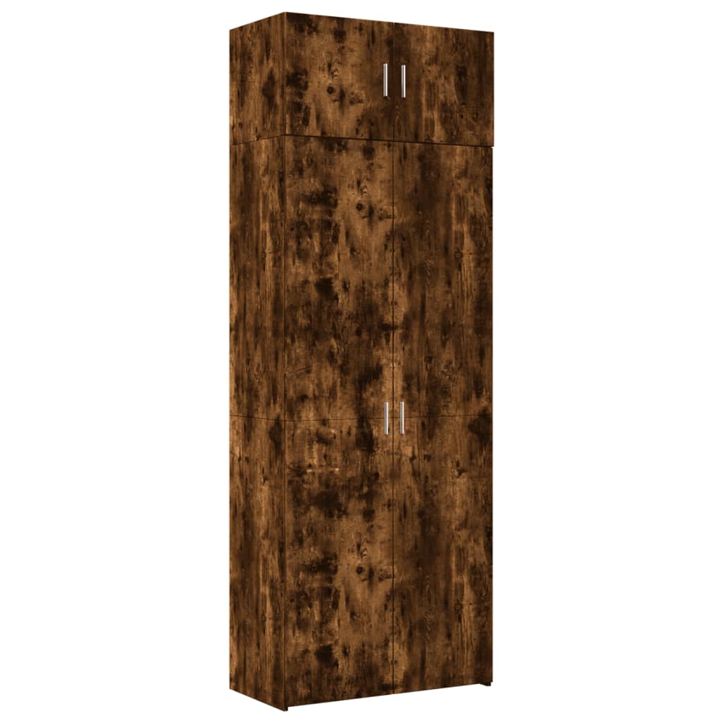 Opbergkast 80X42,5X225 Cm Bewerkt Hout Kleur 1 80 x 42.5 x 225 cm Gerookt eiken
