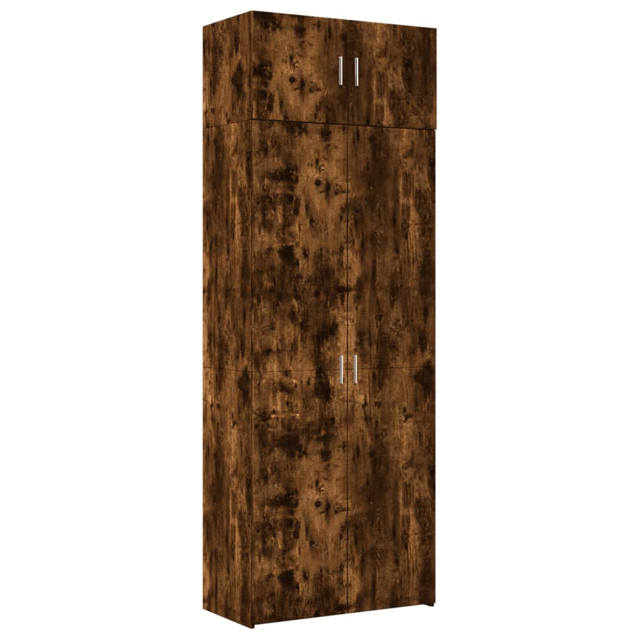 Opbergkast 80X42,5X225 Cm Bewerkt Hout Kleur 1 80 x 42.5 x 225 cm Gerookt eiken
