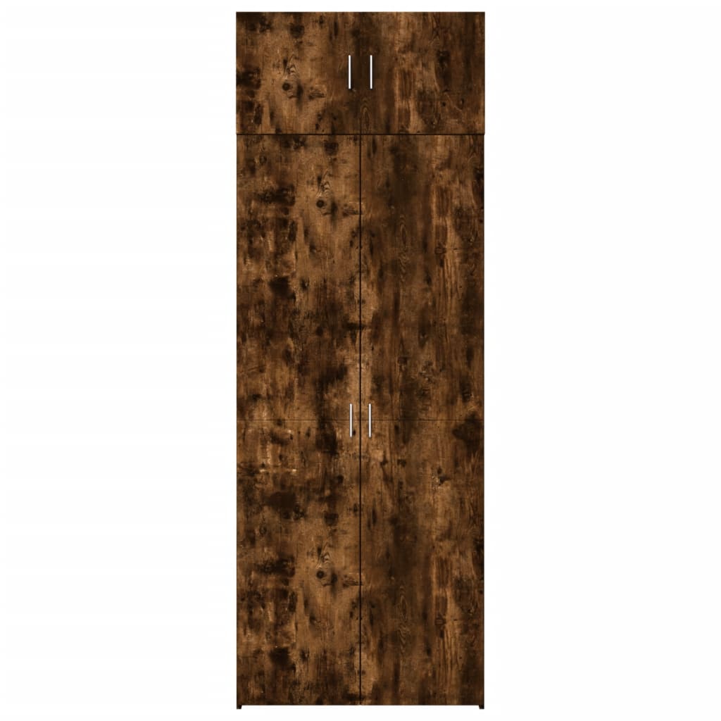 Opbergkast 80X42,5X225 Cm Bewerkt Hout Kleur 1 80 x 42.5 x 225 cm Gerookt eiken