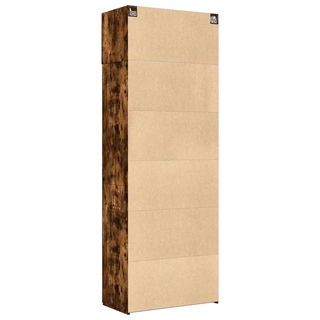 Opbergkast 80X42,5X225 Cm Bewerkt Hout Kleur 1 80 x 42.5 x 225 cm Gerookt eiken