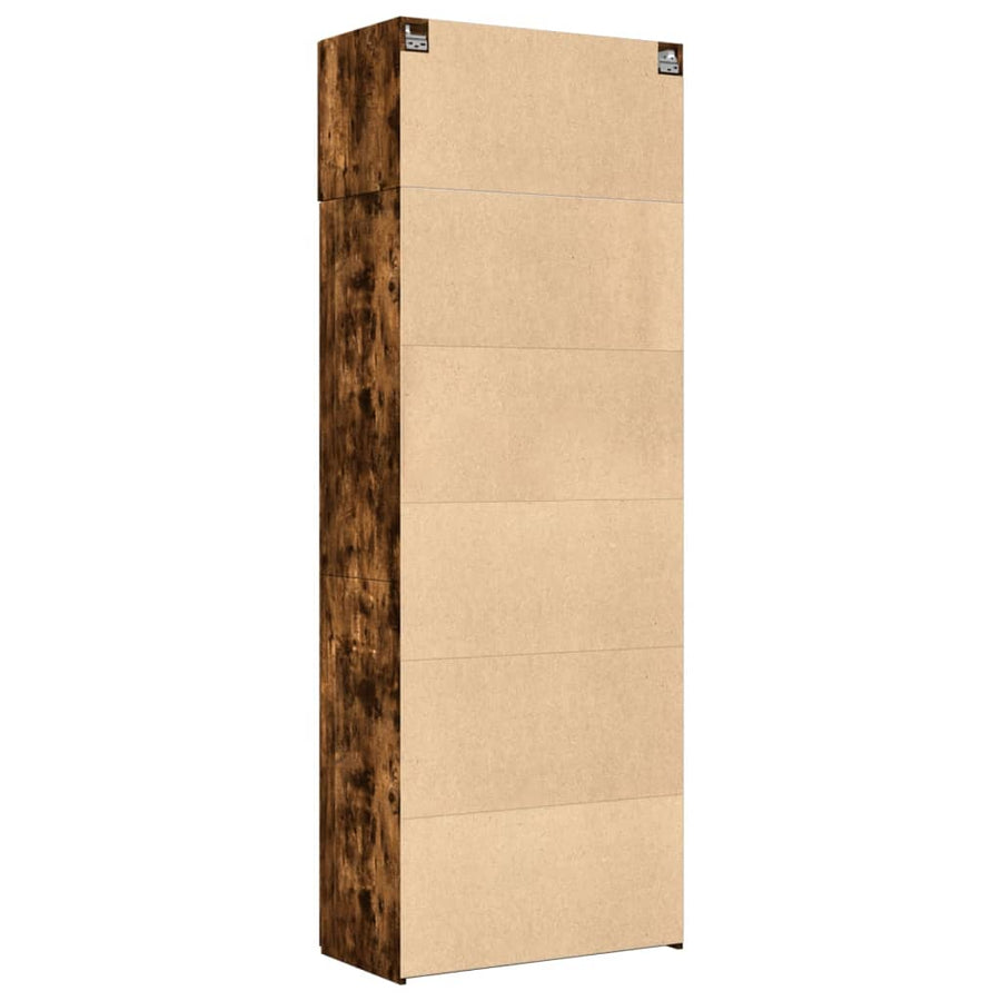 Opbergkast 80X42,5X225 Cm Bewerkt Hout Kleur 1 80 x 42.5 x 225 cm Gerookt eiken