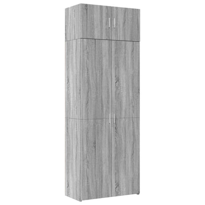 Opbergkast 80X42,5X225 Cm Bewerkt Hout Eikenkleur 1 80 x 42.5 x 225 cm Grijs sonoma