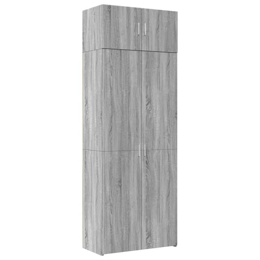 Opbergkast 80X42,5X225 Cm Bewerkt Hout Eikenkleur 1 80 x 42.5 x 225 cm Grijs sonoma