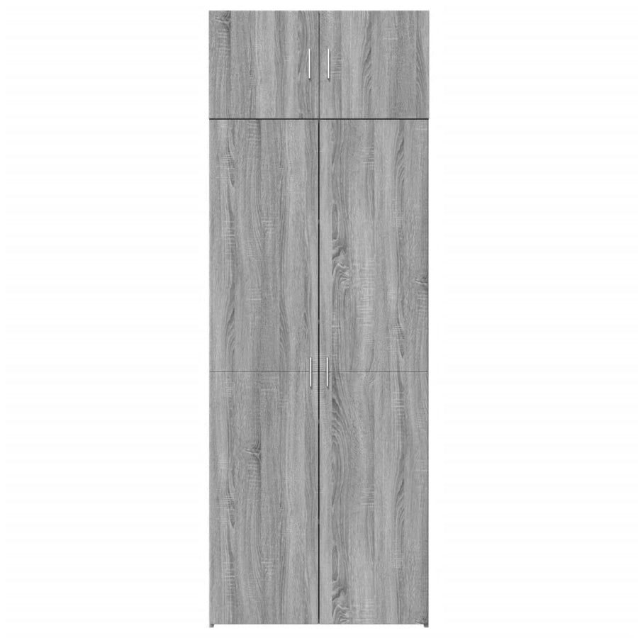 Opbergkast 80X42,5X225 Cm Bewerkt Hout Eikenkleur 1 80 x 42.5 x 225 cm Grijs sonoma