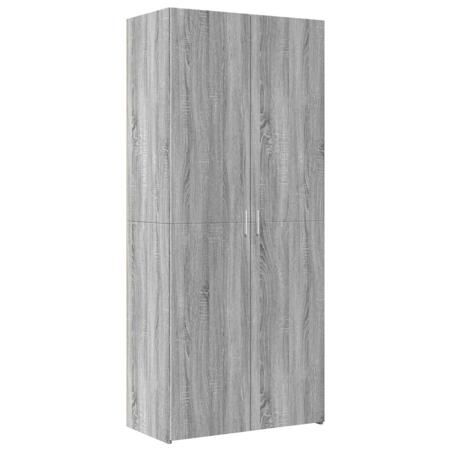 Opbergkast 80X42,5X225 Cm Bewerkt Hout Eikenkleur 1 80 x 42.5 x 225 cm Grijs sonoma