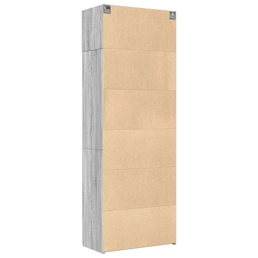 Opbergkast 80X42,5X225 Cm Bewerkt Hout Eikenkleur 1 80 x 42.5 x 225 cm Grijs sonoma