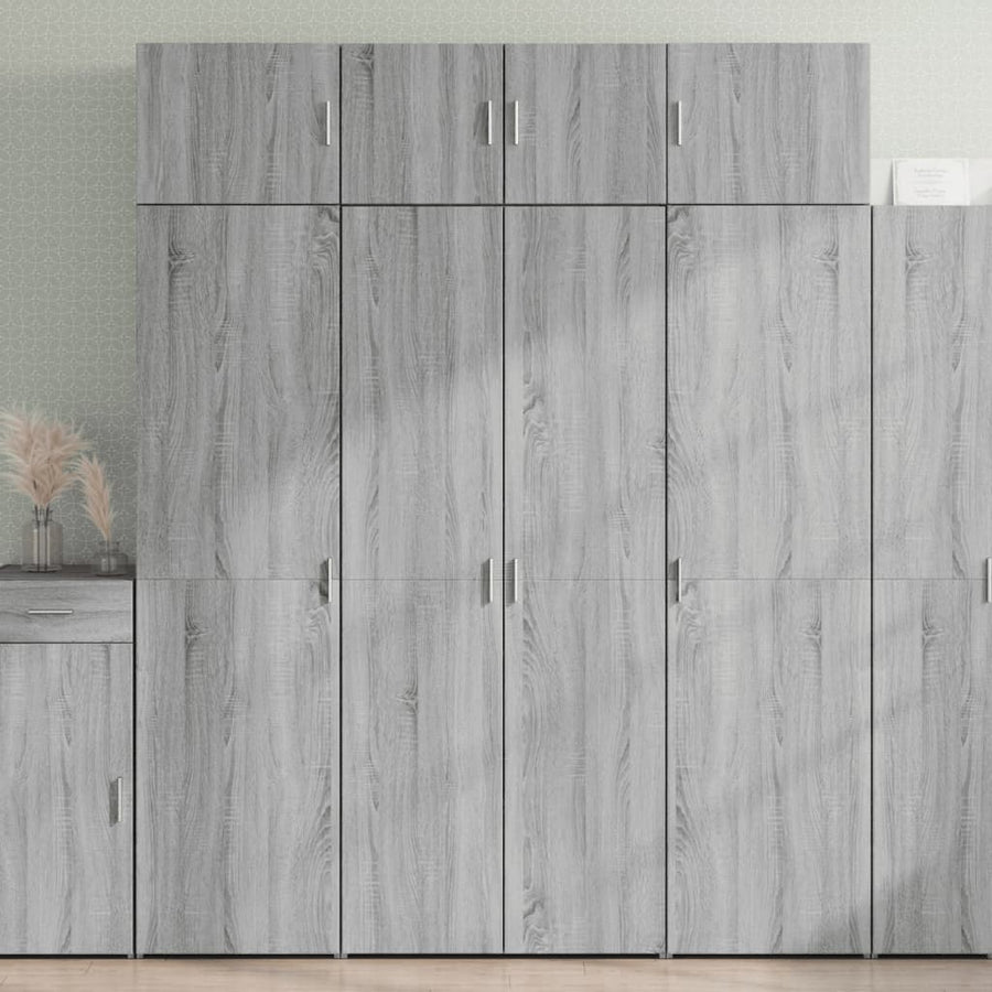 Opbergkast 80X42,5X225 Cm Bewerkt Hout Eikenkleur 1 80 x 42.5 x 225 cm Grijs sonoma