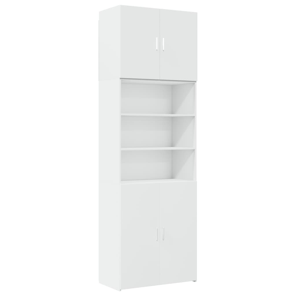 Hoge kast 80x42,5x249 cm bewerkt hout wit