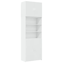 Hoge kast 80x42,5x249 cm bewerkt hout wit