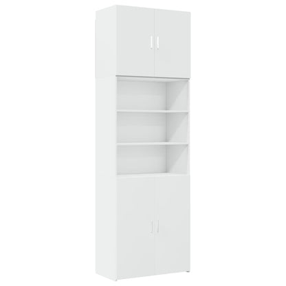 Hoge kast 80x42,5x249 cm bewerkt hout wit
